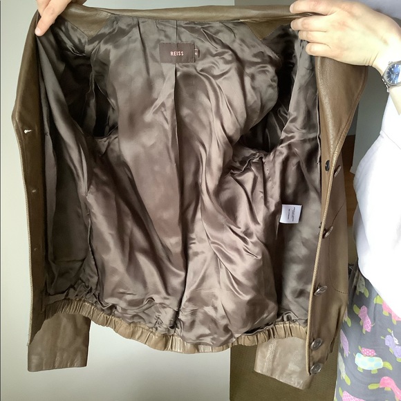 Reiss Brown Leather Jacket - Picture 4 of 8